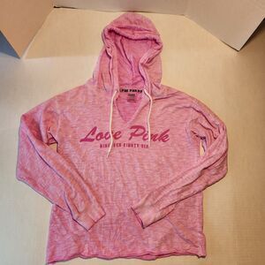Pink Victoria's Secret Graphic LS Hoodie Crop Pink XS